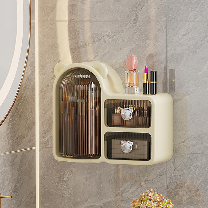 360° Rotating Desk Organizer with Drawers and Cover