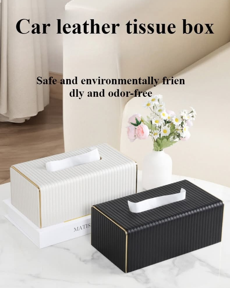 Luxury Marble Style Leather Tissue Box – European Premium Home Decor