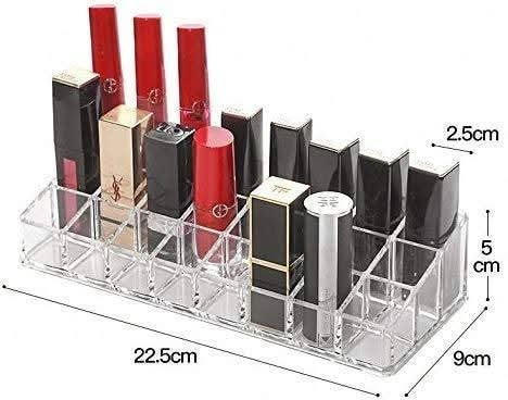 Transparent Acrylic 24 Grid Lipstick Storage Box – Desktop Makeup Organizer