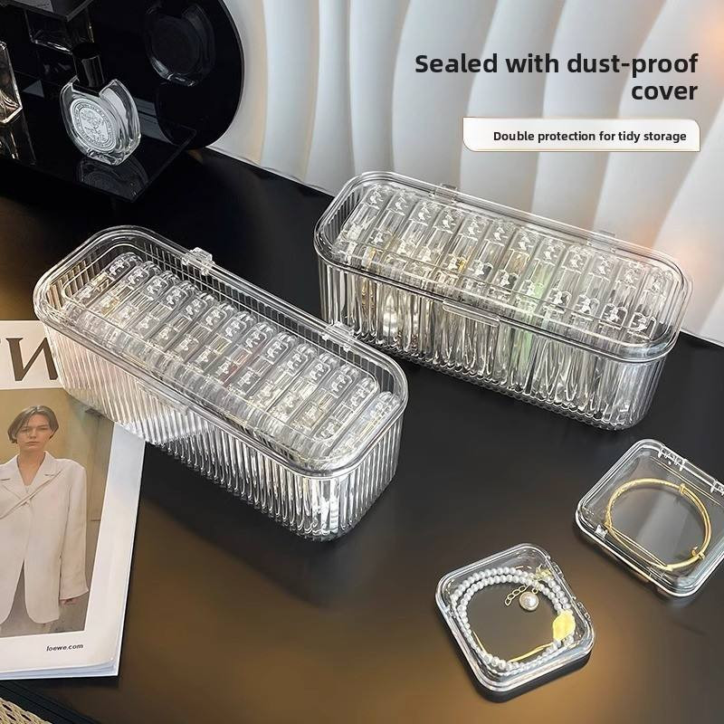 Premium Acrylic Bracelet & Jewelry Storage Box – 14 Grid Portable Organizer