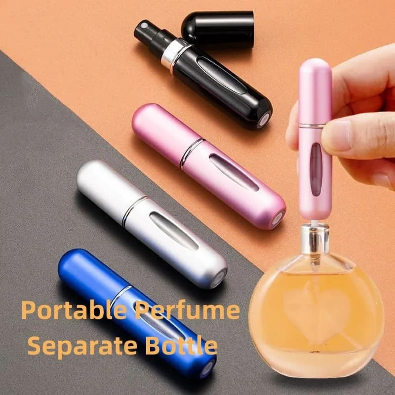 Portable Travel Perfume Atomizer – Refillable Mini Spray Bottle (5ml, Leakproof Aluminum Case)