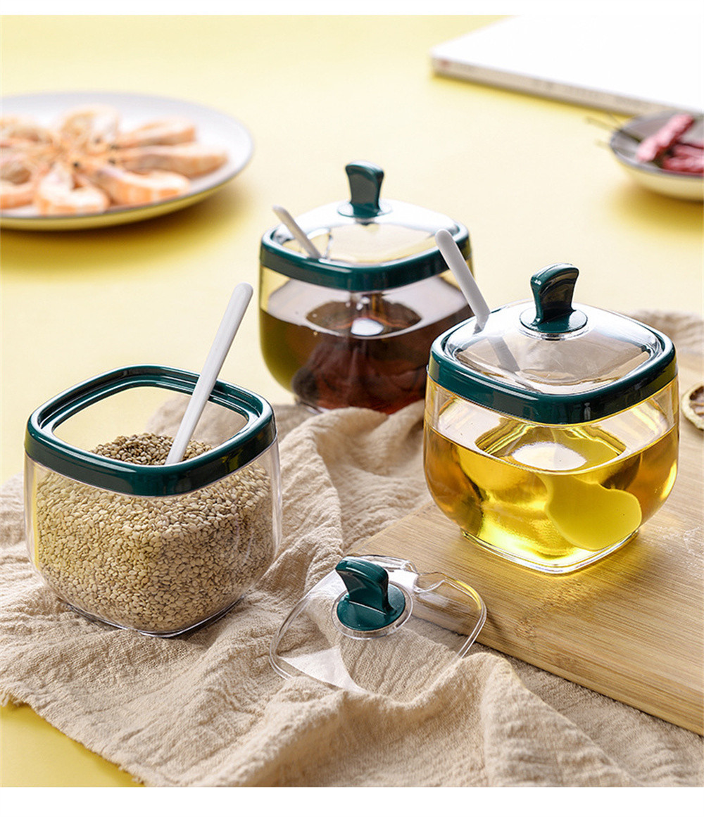 Premium 3-Grid Spice Jar Set with Tray