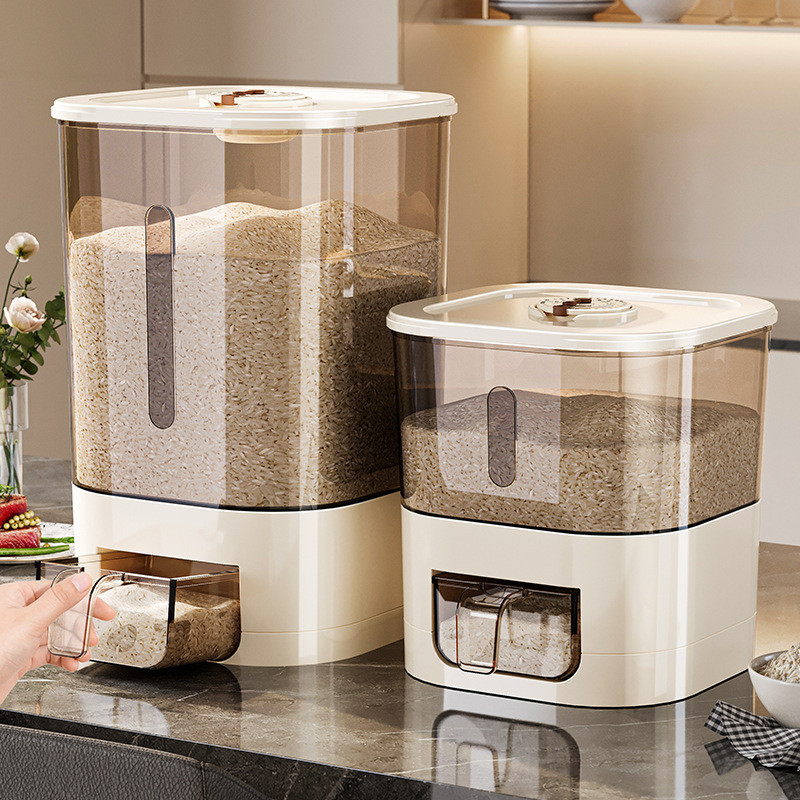 Airtight Rice Dispenser Container with Measuring Cup – Pest-Proof Storage Box